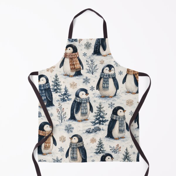 Item preview, Cute Winter Penguins Scarf Pattern Artwork designed and sold by ArtComixHaven.