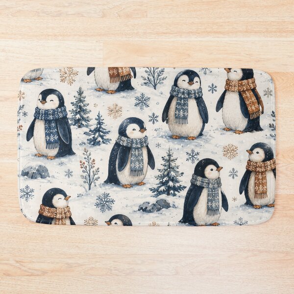 Item preview, Cute Winter Penguins Scarf Pattern Artwork designed and sold by ArtComixHaven.