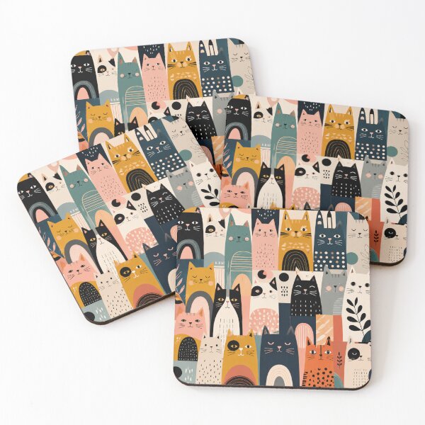 Item preview, Minimalist Cat Pattern | Cute Scandinavian Cat Art designed and sold by Aramdesing.