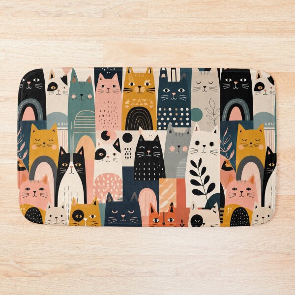 Item preview, Minimalist Cat Pattern | Cute Scandinavian Cat Art designed and sold by Aramdesing.