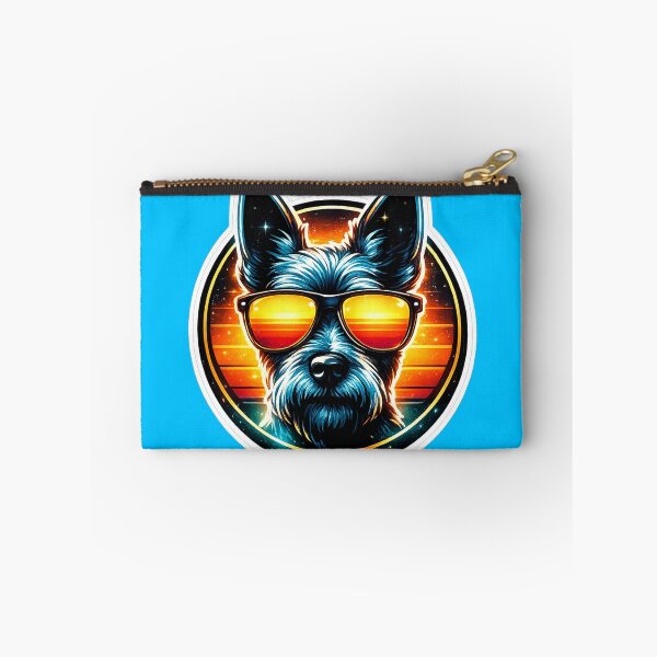 Item preview, Cool Schnauzer Retro Sunset Sticker | Neon Synthwave Dog With Sunglasses designed and sold by astersgraphics.