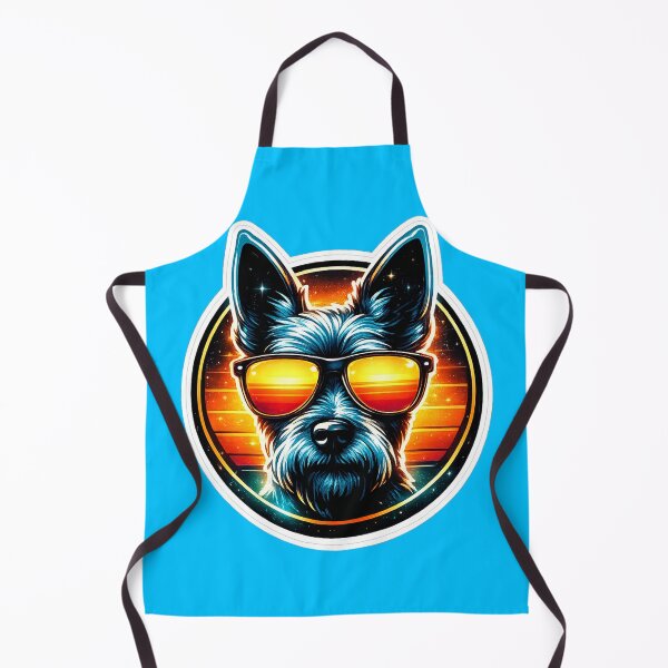 Item preview, Cool Schnauzer Retro Sunset Sticker | Neon Synthwave Dog With Sunglasses designed and sold by astersgraphics.