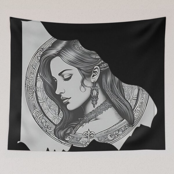 Item preview, Vintage Victorian Vampire Portrait Patch, Gothic Art Nouveau Apparel designed and sold by DarkOriginArts.