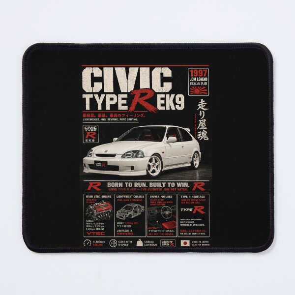 Item preview, 1997 Honda Civic Type R EK9 B16B VTEC JDM Hot Hatch Vintage Art designed and sold by TheArtOfCar.