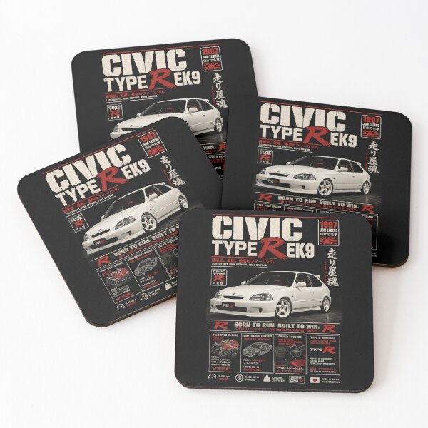Item preview, 1997 Honda Civic Type R EK9 B16B VTEC JDM Hot Hatch Vintage Art designed and sold by TheArtOfCar.