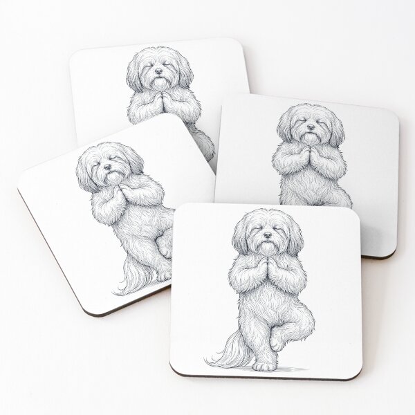 Item preview, Vintage Lhasa Apso Yoga Tree Pose Dog Mom Lover designed and sold by TerryConnells.