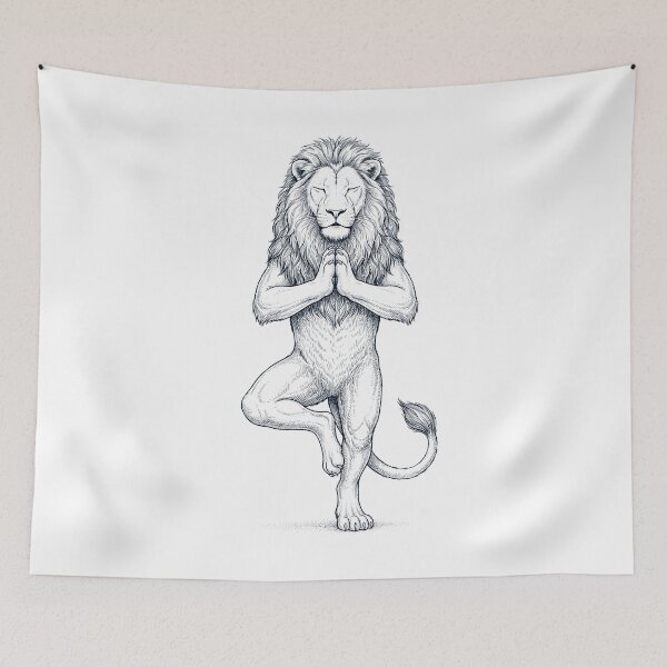 Item preview, Vintage Lion Yoga Tree Pose Animal Lover designed and sold by TerryConnells.