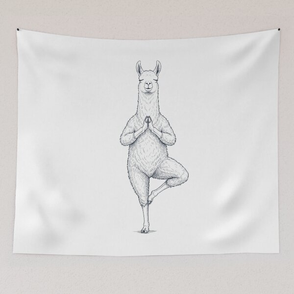 Item preview, Vintage Llama Yoga Tree Pose Animal Lover designed and sold by TerryConnells.
