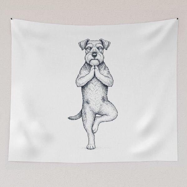 Item preview, Vintage Miniature Schnauzer Yoga Tree Pose Dog Mom Lover designed and sold by TerryConnells.
