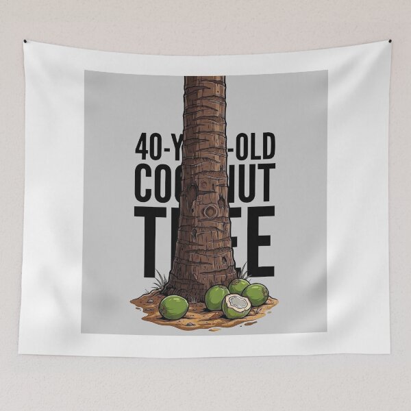 Item preview, Vintage 40-Year-Old Coconut Tree Illustration designed and sold by HornbillDesign.