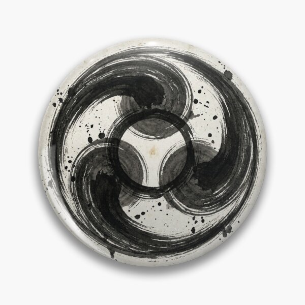 Item preview, Hidari Mitsudomoe Japanese Zen Ink Wash Art designed and sold by DuckOddity.