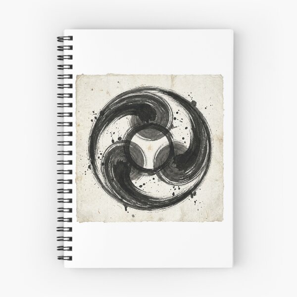 Item preview, Hidari Mitsudomoe Japanese Zen Ink Wash Art designed and sold by DuckOddity.
