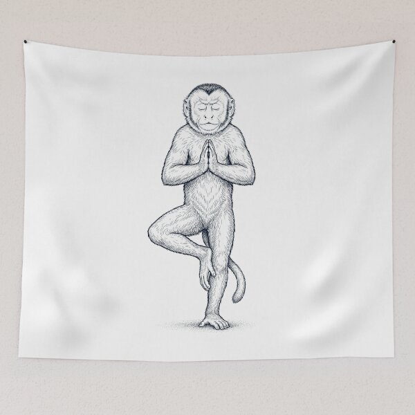 Item preview, Vintage Monkey Yoga Tree Pose Animal Lover designed and sold by TerryConnells.