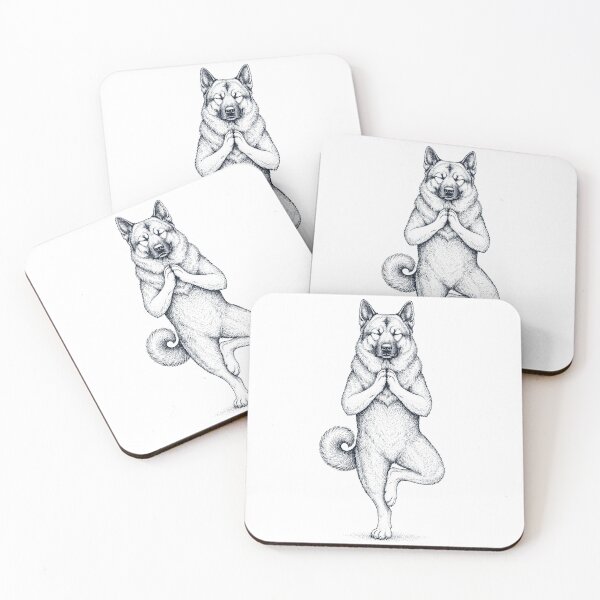 Item preview, Vintage Norwegian Elkhound Yoga Tree Pose Dog Mom Lover designed and sold by TerryConnells.