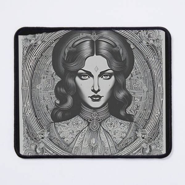 Item preview, Gothic Vampire Goddess Patch, Art Nouveau Empress Portrait Engraving designed and sold by DarkOriginArts.