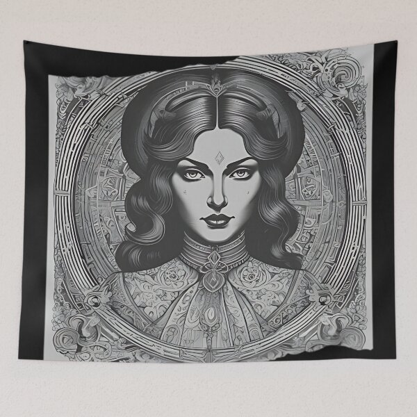 Item preview, Gothic Vampire Goddess Patch, Art Nouveau Empress Portrait Engraving designed and sold by DarkOriginArts.