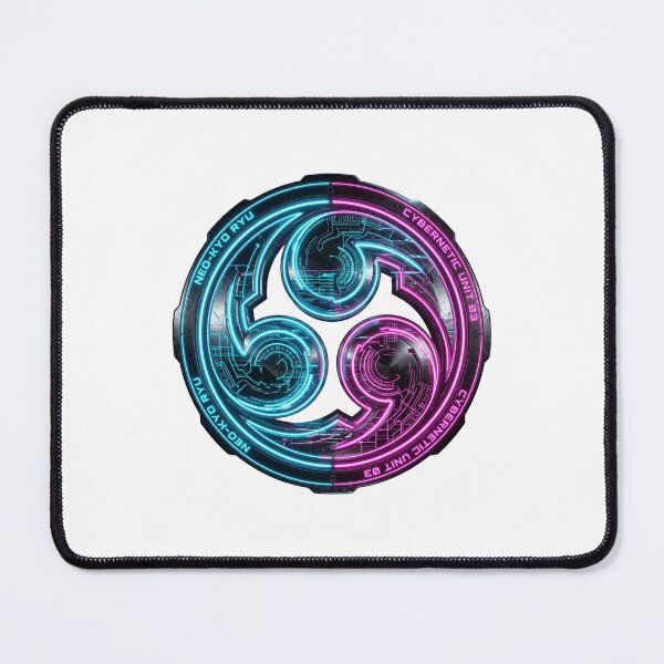 Item preview, Cyberpunk Mitsudomoe Neon Digital Crest designed and sold by DuckOddity.