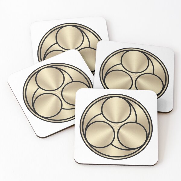 Item preview, Hidari Mitsudomoe Minimalist Gold Crest Art designed and sold by DuckOddity.
