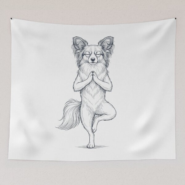 Item preview, Vintage Papillon Yoga Tree Pose Dog Mom Lover designed and sold by TerryConnells.