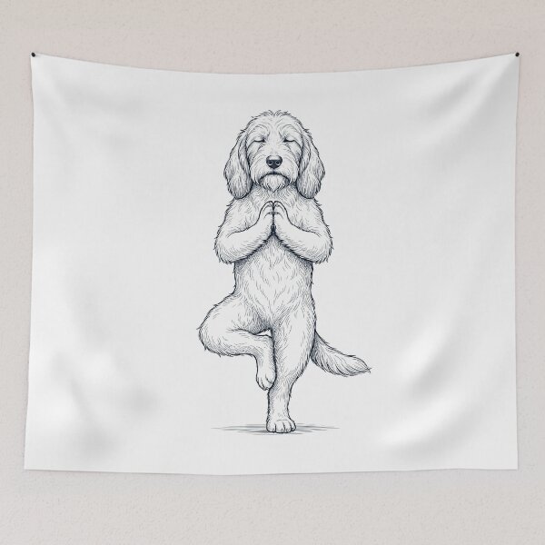 Item preview, Vintage Petit Basset Griffon Vendeen Yoga Tree Pose Dog Mom Lover designed and sold by TerryConnells.