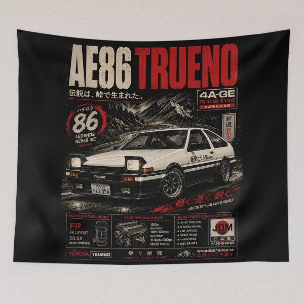 Item preview, 1985 Toyota AE86 Trueno 4AGE Hachi-Roku JDM Classic Vintage Art designed and sold by TheArtOfCar.