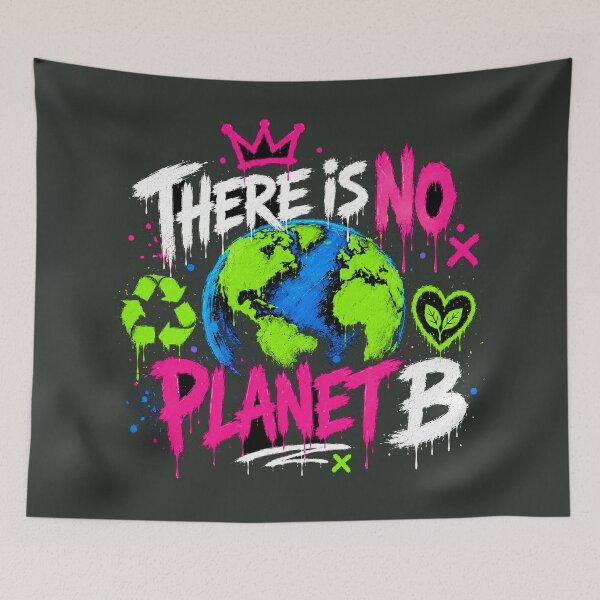 Item preview, THERE IS NO PLANET B Graffiti Earth Shirt | Eco Streetwear designed and sold by JustResultsCo.