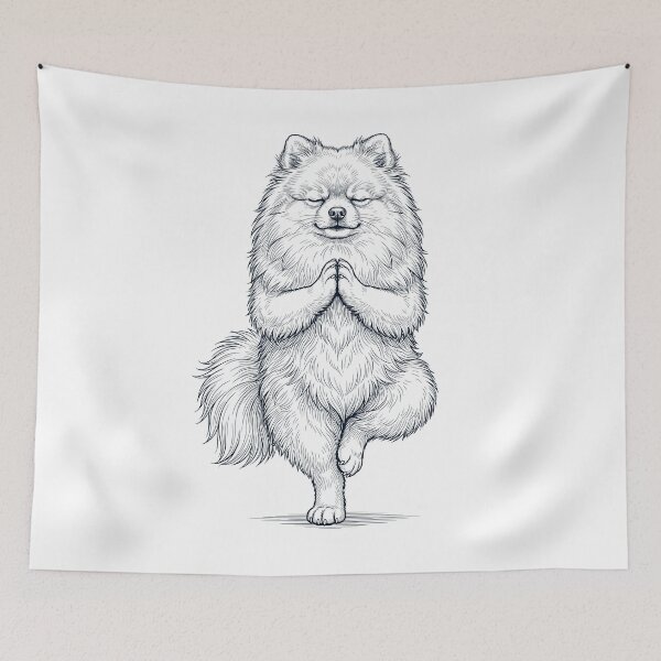 Item preview, Vintage Pomeranian Yoga Tree Pose Dog Mom Lover designed and sold by TerryConnells.