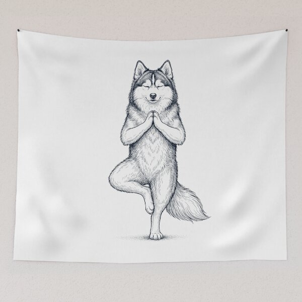 Item preview, Vintage Pomsky Yoga Tree Pose Dog Mom Lover designed and sold by TerryConnells.