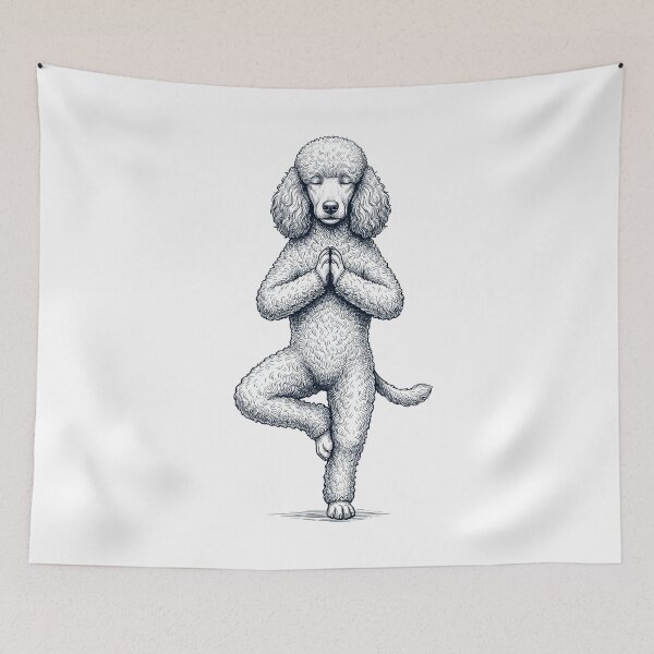 Item preview, Vintage Poodle Yoga Tree Pose Dog Mom Lover designed and sold by TerryConnells.