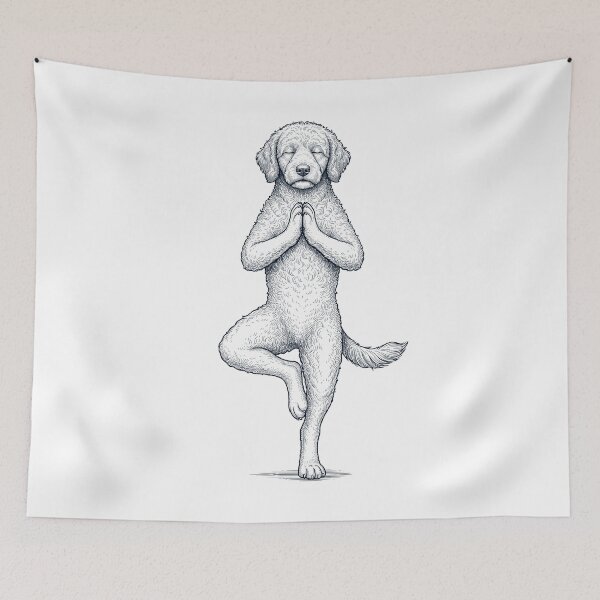 Item preview, Vintage Portuguese Water Dog Yoga Tree Pose Dog Mom Lover designed and sold by TerryConnells.