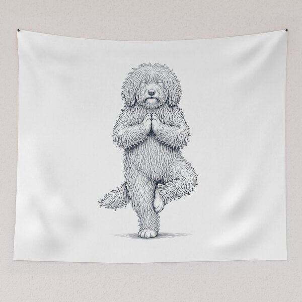 Item preview, Vintage Puli Yoga Tree Pose Dog Mom Lover designed and sold by TerryConnells.