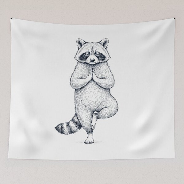 Item preview, Vintage Raccoon Yoga Tree Pose Animal Lover designed and sold by TerryConnells.