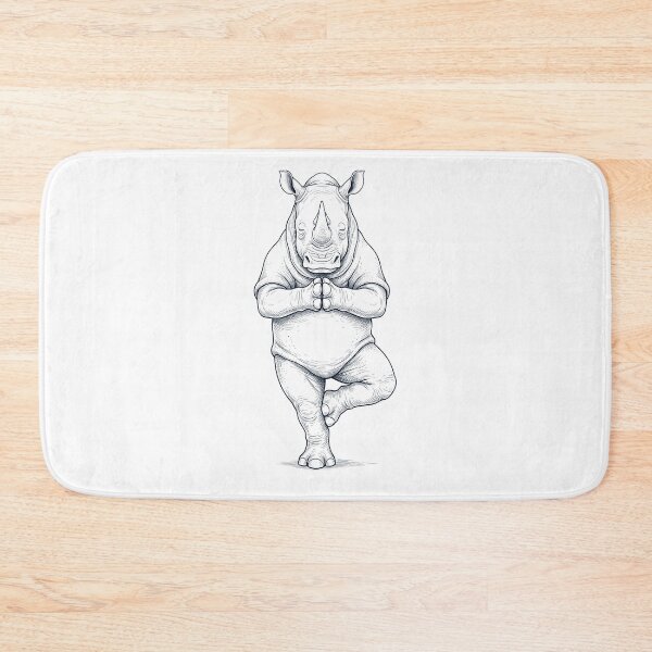 Item preview, Vintage Rhino Yoga Tree Pose Animal Lover designed and sold by TerryConnells.