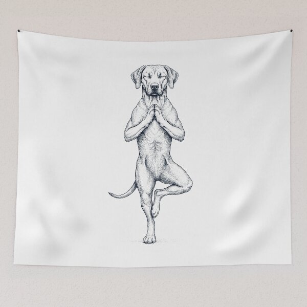 Item preview, Vintage Rhodesian Ridgeback Yoga Tree Pose Dog Mom Lover designed and sold by TerryConnells.