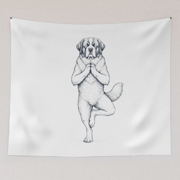 Item preview, Vintage Saint Bernard Yoga Tree Pose Dog Mom Lover designed and sold by TerryConnells.