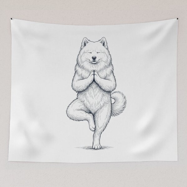 Item preview, Vintage Samoyed Yoga Tree Pose Dog Mom Lover designed and sold by TerryConnells.