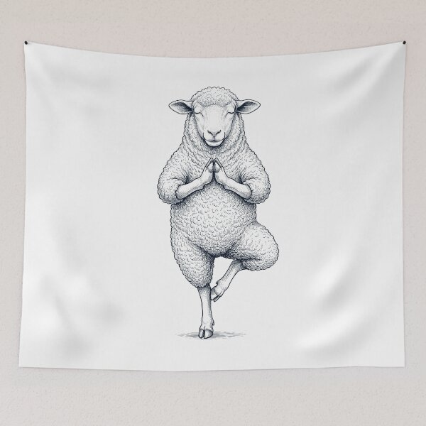 Item preview, Vintage Sheep Yoga Tree Pose Animal Lover designed and sold by TerryConnells.