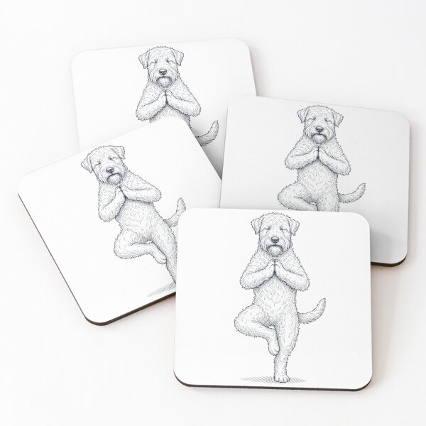 Item preview, Vintage Soft Coated Wheaten Terrier Yoga Tree Pose Dog Mom Lover designed and sold by TerryConnells.