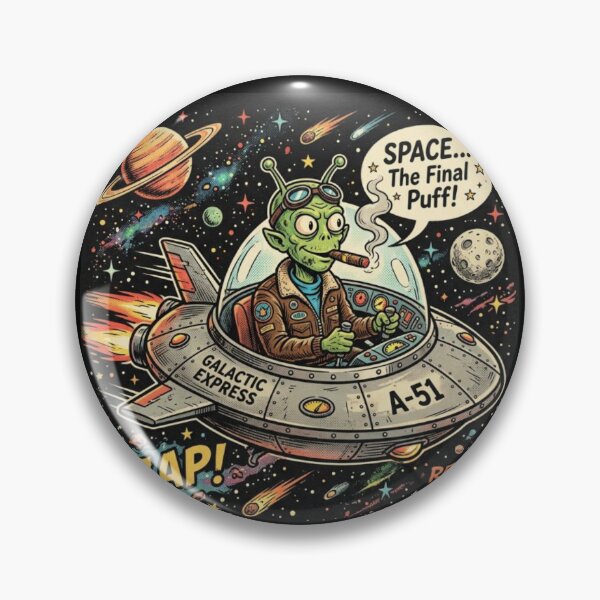Item preview, Smoking Alien UFO designed and sold by ALL ART .