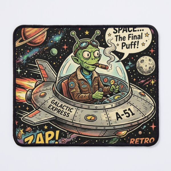 Item preview, Smoking Alien UFO designed and sold by ALL ART .