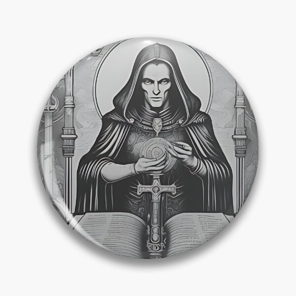 Item preview, Gothic Vampire Necromancer Patch, Occult Wizard Grimoire Engraving designed and sold by DarkOriginArts.