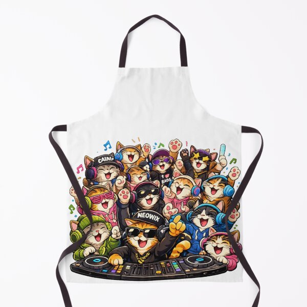 Item preview, Meowix DJ Cat Rave - Funny Cat Music Party Shirt designed and sold by Drawn-Measured.