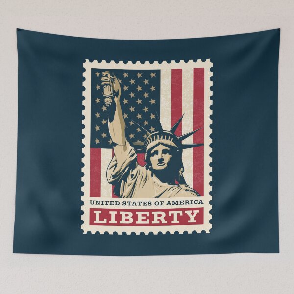 Item preview, USA - Vintage Stamp Illustration designed and sold by GoodOldVintage.