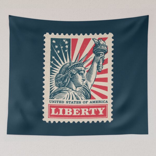 Item preview, USA - Vintage Stamp Illustration designed and sold by GoodOldVintage.