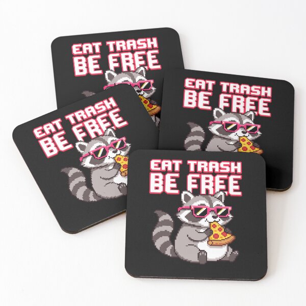 Item preview, Eat Trash Be Free - Funny Pixel Art Raccoon Pizza designed and sold by artistastshirt.
