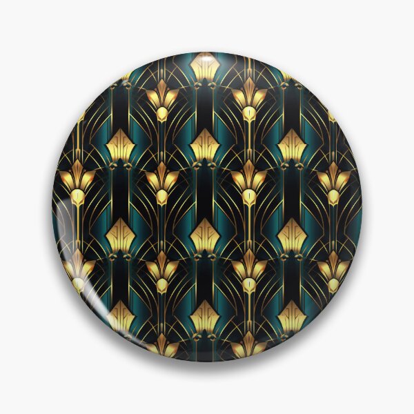 Item preview, Luxurious Art Deco Green-Blue And Golden Pattern designed and sold by DEC02.