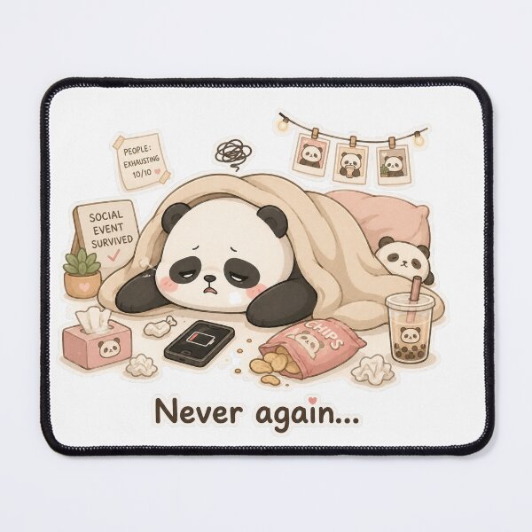 Item preview, Panda Social Recovery Introvert Cute Mood designed and sold by Sadia Jannat.