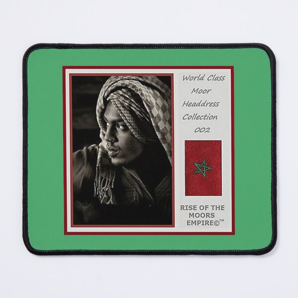 Item preview, Mu’ur (UM) Empire™ al-Benhadiel©™ design, Worldclass Moor Headdress Collection 002, green background designed and sold by HardyKnitDesign.
