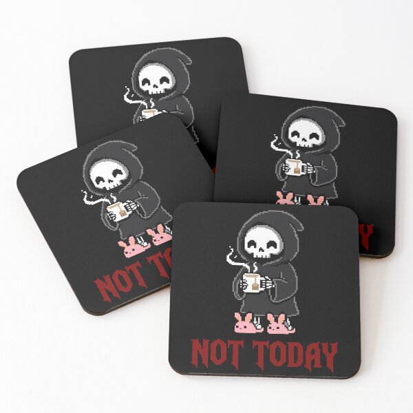 Item preview, Not Today - Cozy Grim Reaper Bunny Slippers Pixel Art designed and sold by artistastshirt.