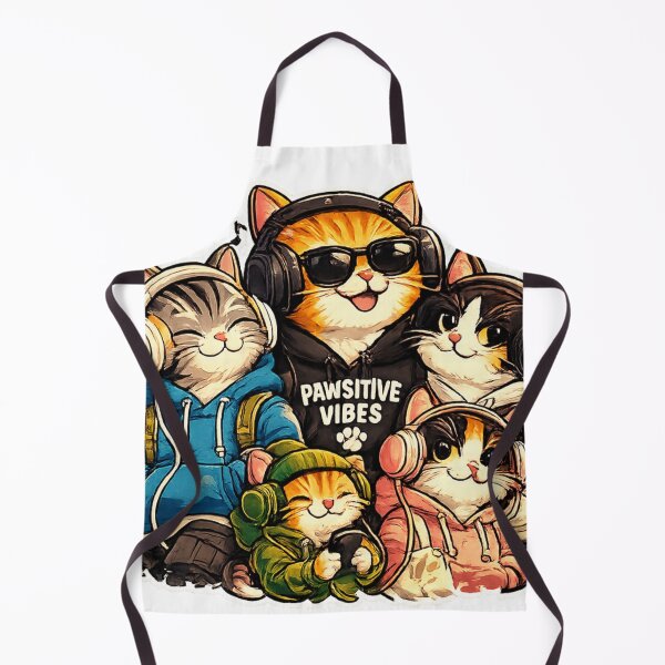 Item preview, Pawsitive Vibes Crew - Funny Cute Cat Music Squad designed and sold by Drawn-Measured.